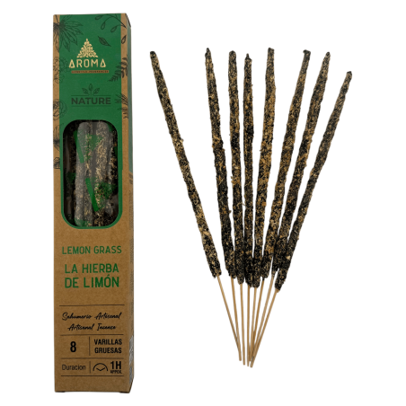 Bio-Zitronengras-Räucherstäbchen-Set AROMA Nature – 12 Schachteln mit je 8 dicken Stäbchen