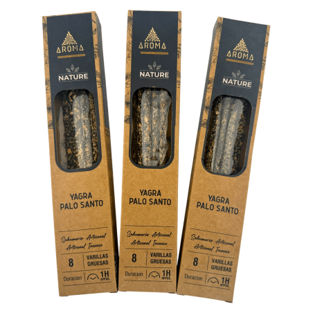 Opakowanie 3 sztuk kadzidełek Yagra Palo Santo Organic AROMA Nature – 8 patyczków, czas działania 1 godzina