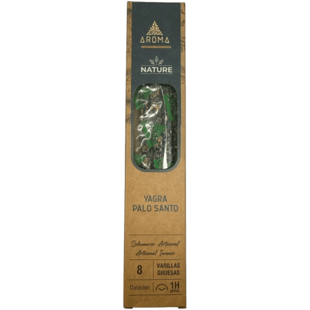 Confezione da 3 incensi biologici Yagra Palo Santo AROMA Nature - 8 bastoncini, durata 1 ora
