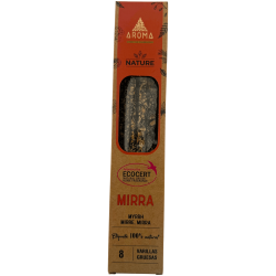 Pachet de 3 bețișoare de tămâie cu smirnă organică AROMA Nature - 8 bețișoare, durată 1 oră