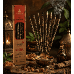 Pachet de 3 bețișoare de tămâie cu smirnă organică AROMA Nature - 8 bețișoare, durată 1 oră