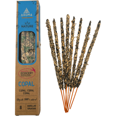 Caja Incienso Orgánico Copal AROMA Nature - 12 cajitas de 8 barritas gruesas
