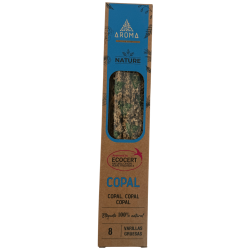Caixa Encens Orgànic Copal AROMA Nature - 12 capsetes de 8 barretes gruixudes