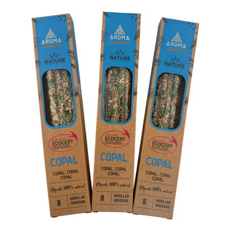 3-pack ekologisk Copal rökelse AROMA Nature - 8 pinnar, 1 timmes varaktighet