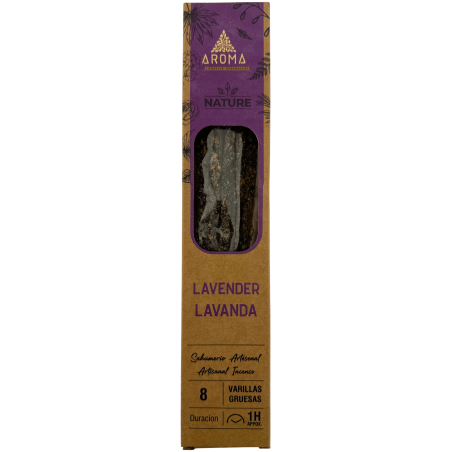 AROMA Nature Bio-Lavendel-Räucherstäbchenbox – 12 Schachteln mit je 8 dicken Stäbchen