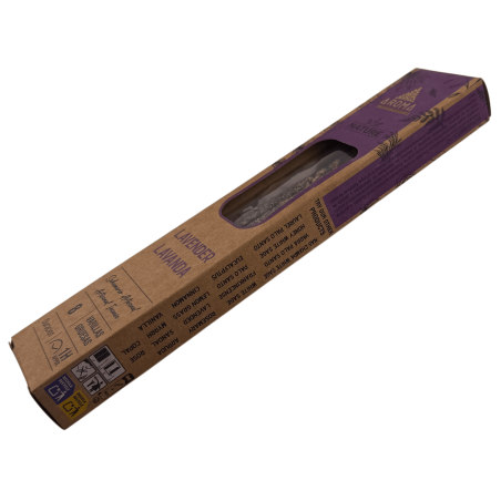 AROMA Nature Bio-Lavendel-Räucherstäbchen-Packung (3 Stück) – 8 Stäbchen, 1 Stunde Brenndauer