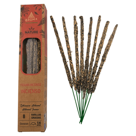 Caja Incienso Orgánico Frankincense AROMA Nature - 12 cajitas de 8 barritas gruesas