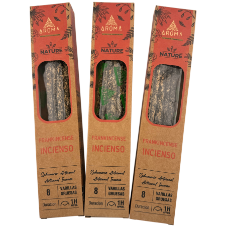 3er-Pack Bio-Weihrauch AROMA Nature Räucherstäbchen – 8 Stück, Brenndauer 1 Stunde