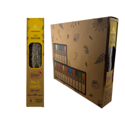 Boîte d'encens bio Palo Santo AROMA Nature - 12 boîtes de 8 bâtonnets épais