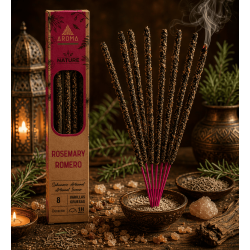 AROMA Nature Organic Rosemary Incense Box - 12 pudełek po 8 grubych patyczków
