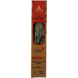 AROMA Nature Organic Sandalwood Incense Box - 12 boxes of 8 thick sticks