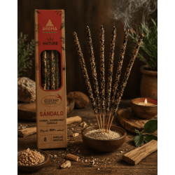 AROMA Nature Organic Sandalwood Incense Box - 12 boxes of 8 thick sticks