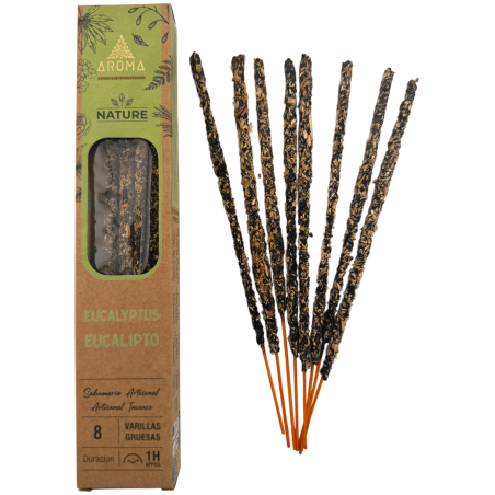 Pack 3x Incienso Orgánico Eucalipto AROMA Nature - 8 varillas 1h duración