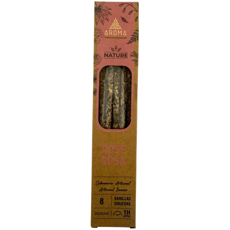 Caixa de incenso orgânico rosa AROMA Nature - 12 caixas com 8 varetas grossas cada.