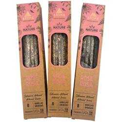 Pachet de 3 bețișoare de tămâie roz organice AROMA Nature - 8 bețișoare, durată 1 oră