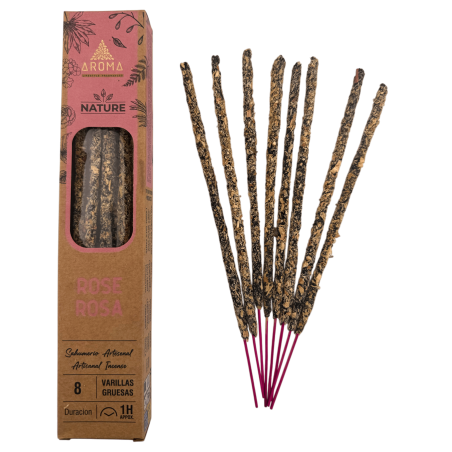 Lot de 3 encens roses bio AROMA Nature - 8 bâtonnets, durée 1 heure