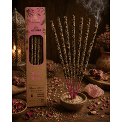 Lot de 3 encens roses bio AROMA Nature - 8 bâtonnets, durée 1 heure