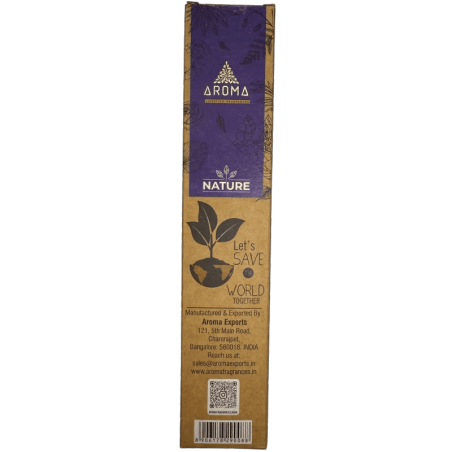 Pacote com 3 varetas de incenso orgânico Nag Champa e Sálvia Branca AROMA Nature - 8 varetas, duração de 1 hora