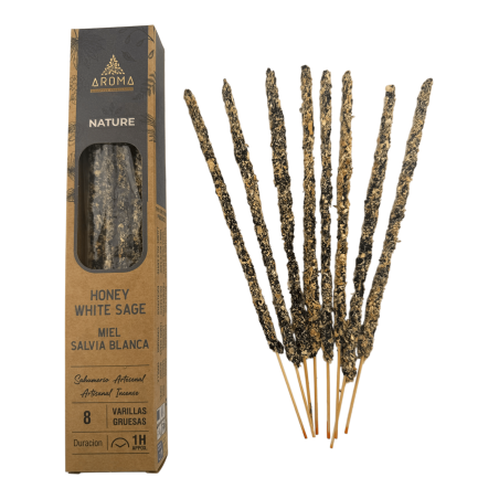 Caixa de Incenso Orgânico Mel e Sálvia Branca AROMA Nature - 12 caixas com 8 varetas grossas cada