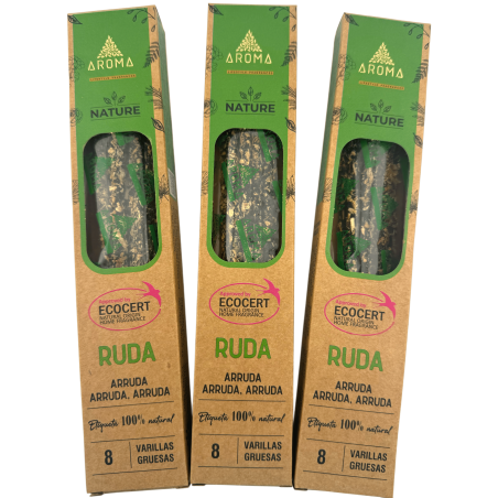 Pack 3x Encens Orgànic Ruda AROMA Nature - 8 varetes 1h durada