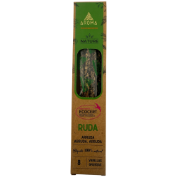 Verpakking van 3 biologische rue wierookstokjes AROMA Nature - 8 stokjes, brandduur 1 uur