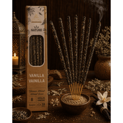 AROMA Nature Bio-Vanille-Räucherstäbchenbox – 12 Schachteln mit je 8 dicken Stäbchen