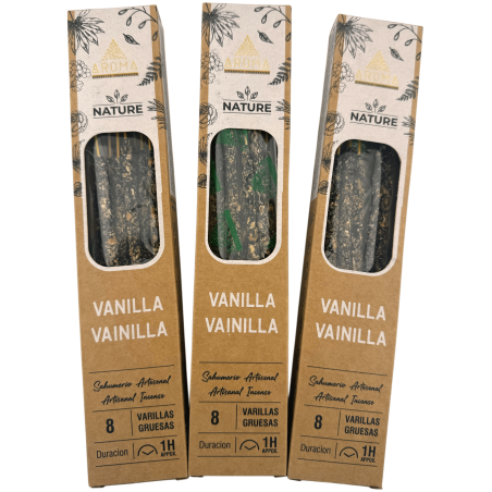 Pack 3x Incienso Orgánico Vainilla AROMA Nature - 8 varillas 1h duración
