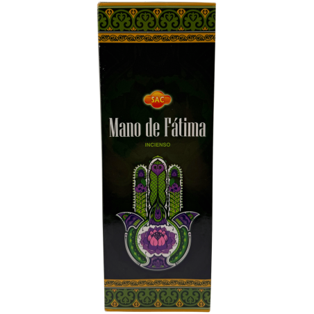 Encens Main de Fatima SAC - Boîte de 6 paquets hexagonaux de 20 bâtonnets chacun, soit 120 bâtonnets d'encens