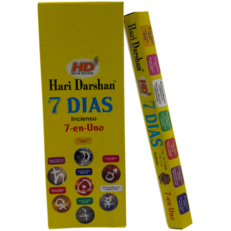 Incenso Hari Darshan para 7 dias - Caixa com 6 caixas de incenso hexagonais