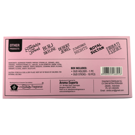 Incenso Dhoop arabo Royal Sultan Misbah's DMP Perfumer Edition - 10 bastoncini di incenso con bruciatore