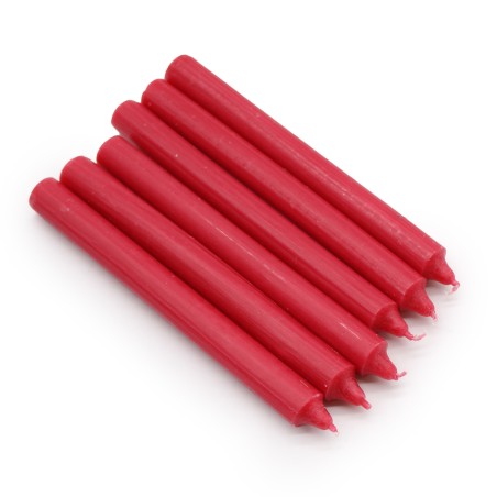 Bulk Solid Colour Dinner Candles - Rustic Red - Pack of 10  - 3