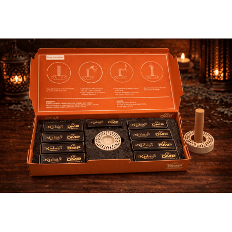 Arabische Dhoop wierook, Emirati Essence Misbah's DMP Parfumerie Editie - 10 wierookstokjes met brander