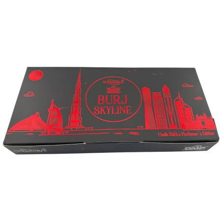 Burj Skyline Misbahs DMP Perfumer Edition Dhoop Arabisk Rökelse - 10 Dhoop-pinnar med Brännare
