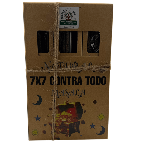 Caixa de incenso natural 7x7 Against All Namaste India Natural Masala Orkay - 12 caixas de incenso orgânico de 30g.