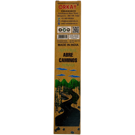 Incenso Natural Abre Caminhos Namaste Índia Natural Masala Orkay - 1 caixa de incenso orgânico 30g.