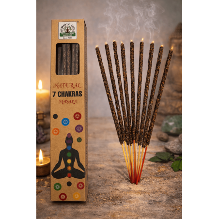 Incenso naturale 7 Chakra Namaste India Natural Masala Orkay - 1 confezione di incenso biologico da 30 gr.