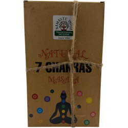 Natürliche Räucherstäbchenbox 7 Chakras Namaste India Natural Masala Orkay - 12 Schachteln Bio-Räucherstäbchen 30g.