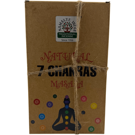 Caixa de Incenso Natural 7 Chakras Namaste Índia Natural Masala Orkay - 12 caixas de incenso orgânico de 30g.