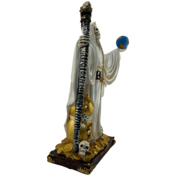 Vit Santa Muerte Resinfigur med Boll 30cm