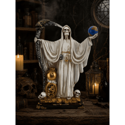 Figura Resina Santa Mort Blanca amb Bola 30cm