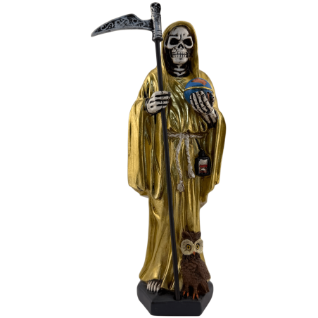 Figura Santa Muerte in resina 20 cm Dorata