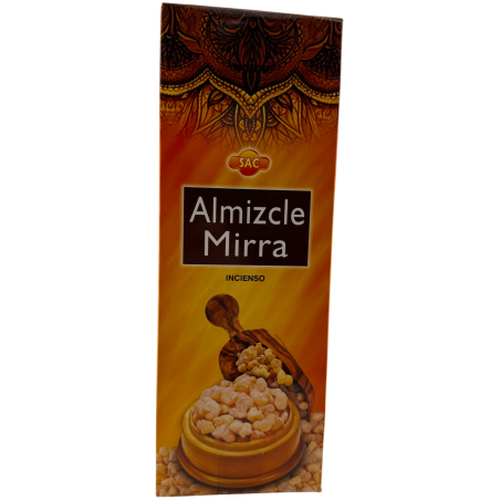 Encens SAC Musc Myrrhe - Boîte de 6 paquets hexagonaux de 20 bâtonnets chacun, soit 120 bâtonnets d'encens