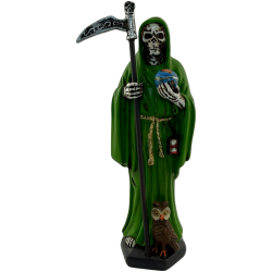Resin Santa Muerte Figure 15cm Green