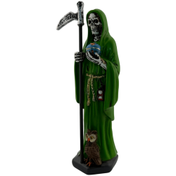 Figura Santa Muerte in resina 15 cm Verde