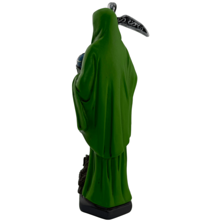Resin Santa Muerte Figure 15cm Green