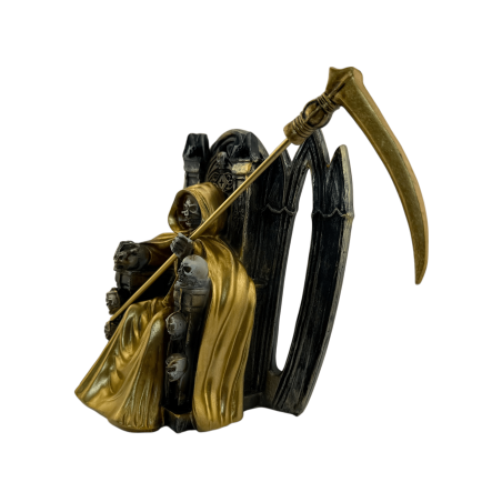 Figura Resina Santa Muerte Sentada 15cm Dorada