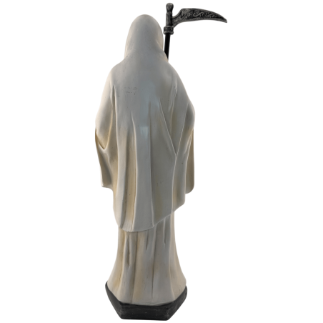 Weiße Weihnachtsmann-Muerte-Harzfigur, 30 cm