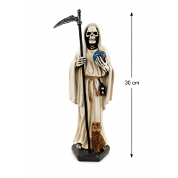 Witte Santa Muerte harsfiguur 30 cm
