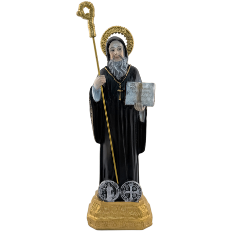 Resin figure of Saint Benedict 16cm