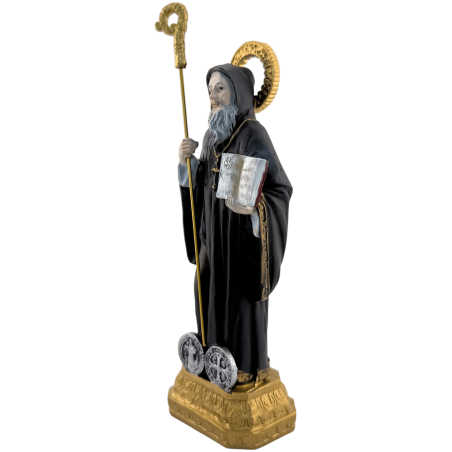 Statuetta in resina di San Benedetto, 16 cm